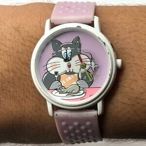 Vintage Purple Cat & Mouse Watch